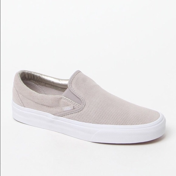 beige vans slip ons